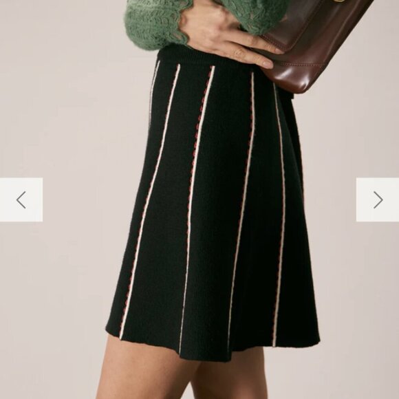 RIHOAS The Black High Waisted Contrast Mini Skirt 3 - Picture 6 of 7